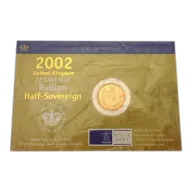 Pre-Owned 2002 UK Half Sovereign Gold Coin - Carded