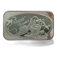 1975 Happy Easter Bunny In Basket 1 oz Silver Bar VINTAGE