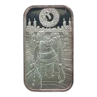 2002 Christmas Santa Hanging Stockings 1 oz Silver Bar SilverTowne