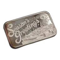 Christmas Season's Greeting 1 oz Silver Bar VINTAGE