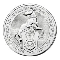 2021 2 oz Silver Great Britain Queen's Beasts - Greyhound