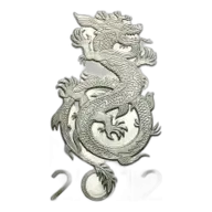 2012 Year of the Dragon 10 oz Silver Bullion Cast Bar Pre-Owned