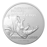 Pre-Owned 2023 Australian Zoo Southern White Rhinoceros 1oz Silver Coin - VAT Free