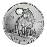 2006 1/2 oz Canada Silver Timber Wolf Coin (Various Condition)