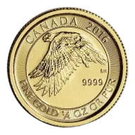 2016 Canada 1/4 oz Gold Snow Falcon Coin