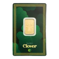 5 Gram Lucky Charm Four-Leaf Clover Gold Bar - Pamp Suisse