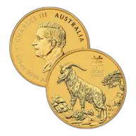 2027 1 4 oz Australian Gold Lunar Goat Coin - Lunar Series III