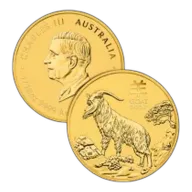 2027 1 10 oz Australian Gold Lunar Goat Coin - Lunar Series III