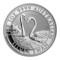 Pre-Owned Australian Swan 1oz Silver Coin - Mixed Dates - VAT Free
