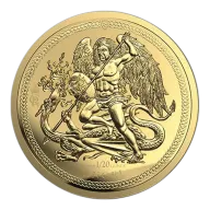 Pre-Owned Isle of Man King Charles III Angel 1/20oz Gold Coin - Mixed Dates