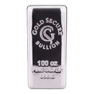 100 oz GoldSecure Silver Cast Bar 999.5
