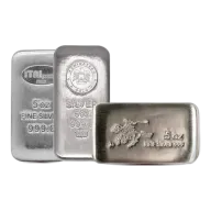5 oz Generic Silver Bullion Cast Bar 999.5