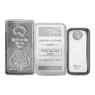 10 oz Generic Silver Bullion Cast Bar 999.5