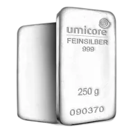 250g Umicore Investment Silver Bar (999)