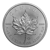 1 oz - Royal Canadian Mint Maple Leaf 1oz Silver Coins - Random Dates