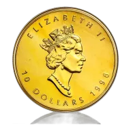1/4oz Gold Canadian Maple Leaf (1998)