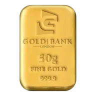 50g Gold Bank Gold Cast Bar (Best Value)