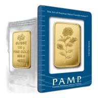 100g PAMP Rosa Investment Gold Bar