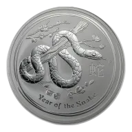 Pre-Owned 2013 Australian Lunar Snake 10oz Silver Coin - VAT Free