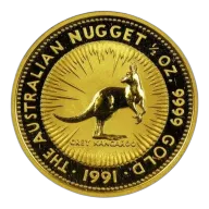 1/2 Oz Kangaroo Gold Coin 1991