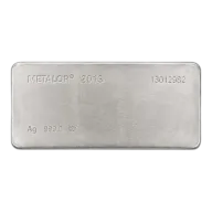 1000 Oz Metalor Large Silver Cast Bar
