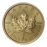 1/2 Toz Canadian Maple Leaf Gold Coin 2026