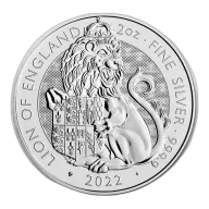 2022 GB 2oz Silver Royal Tudor Beasts Lion of England (Various condition)