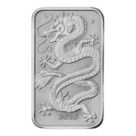Pre-Owned 2026 Australian Dragon Rectangular 1oz Silver Coin - VAT Free