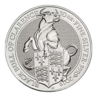 Pre-Owned 2019 UK Queen's Beasts Black Bull Of Clarence 10oz Silver Coin - VAT Free