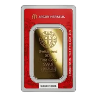 2027 50 Gram Argor-Heraeus Lunar Series "Year of the Goat" Gold Bullion Bar