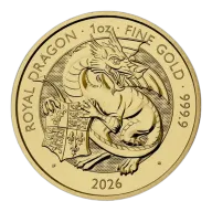 Pre-Owned 2026 UK Tudor Beasts Royal Dragon 1oz Gold Coin