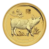 Pre-Owned 2019 Australian Lunar Pig 1/4oz Gold Coin