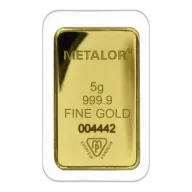 Metalor 5 Gram Gold Bar