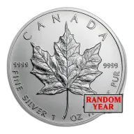 Canadian 1 oz Silver Maple Leaf Coin BU - Random Year