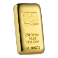 250 g CPG Cast Gold Bullion 99.99% Pure