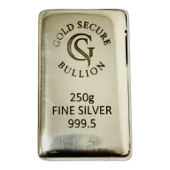 250g Goldsecure Cast Silver Bar 999.5