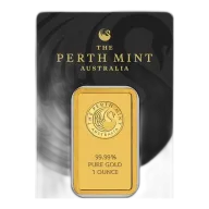 1 oz Gold Bar - Perth Mint (Black Card)