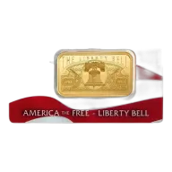 Pamp 1-oz Liberty Bell Gold Bar .9999 Fine