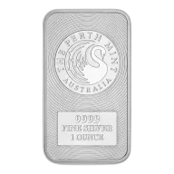 1 oz Silver Bar - Perth Mint Kangaroo .9999 Fine