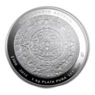 Mexico 1 Kilo Silver Aztec Calendar - 2012