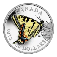 2013 $20 Butterflies of Canada: Canadian Tiger Swallowtail - Pure Silver Coin