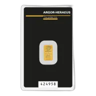 1 gram Gold Bar - Argor-Heraeus (Carded)