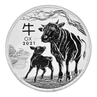 2021 Australia Year of Ox 1oz Silver Bullion Coin Perth Mint