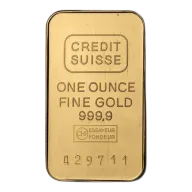 1 oz Vintage Gold Bar Credit Suisse