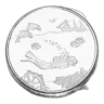 1 ounce HW Minting Company Seabed .999 Fine Silver Round