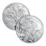 1 2 oz Bull & Bear Fractional Silver Round