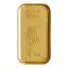 Gold 5oz Cast Bar 9999 M&W