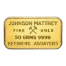 50 gram Gold Bar - Johnson Matthey-London