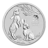 2023 Australia 2 oz Silver Lunar Rabbit BU (Series III)