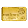 2.5g Umicore Gold Minted Bullion Bar Loose - Pre-Owned